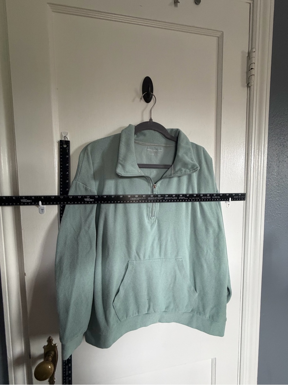 Marc New York Mint Green Quarter-Zip Fleece Pullover